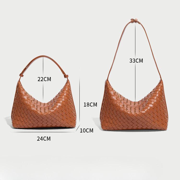 IELGY Women's Versatile Handwoven Bag, Fashionable and Simple Lunch Box Handbag, High-end Niche Shoulder Armpit Bag