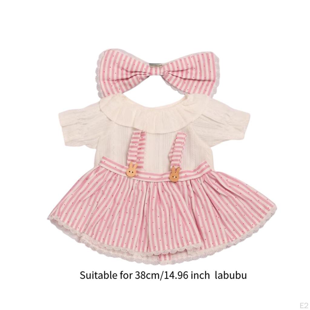 14.96'' Stuffed Doll Dress and Shirt Clothes Fashion DIY Educational with Bow Up for