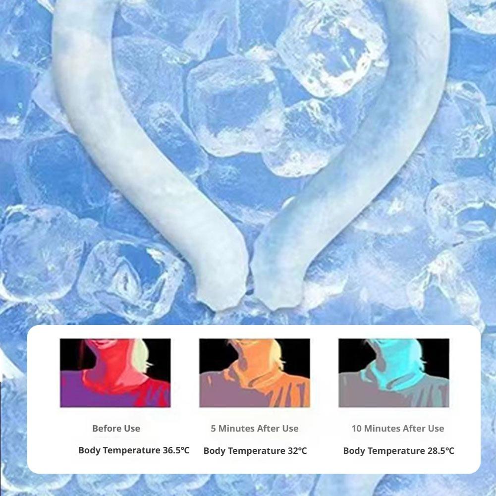 PCM Ice Neck Ring Summer Cooling Neckband Heatstroke Prevention Reusable 28℃ Natural Freeze No Condensation Long Lasting Cool