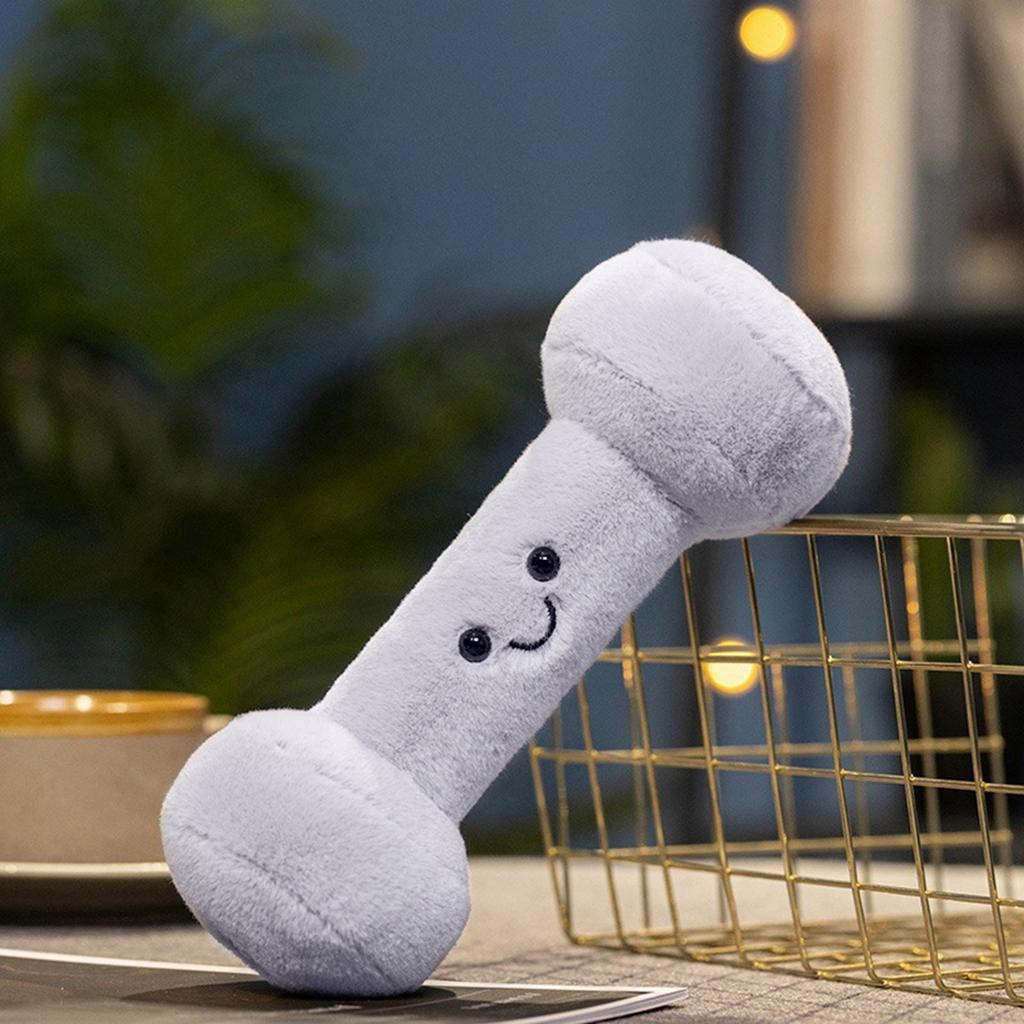 Soft Plush Dumbbell Shape Throw Pillow Toy For Newborns Infant Sensory Development Safe Gift Mystic Blue