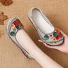 Spring and summer new soft-soled low-heeled women's shoes leather flower women's shoes comfortable and soft