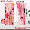 2D Flat Printing  JIT 2pcs   Curtains (Without Rod) Abstract Faces Deco Chic Print Curtains Versatile Polyester Fabric Curtains
