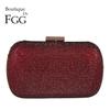 Boutique De FGG Genți de seară și plicuri de culoare vișinie cu cristale pentru femei Petrecere formală Genți de mână cu strasuri Plic de mână pentru nuntă