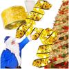 Satin ribbon Christmas garland LED chain gold eco Christmas tree lights