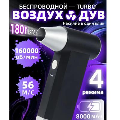 Suflantă cu baterie/ suflantă de zăpadă pentru mașini/ ventilator turbo 160000 rpm, 8000 mAh.