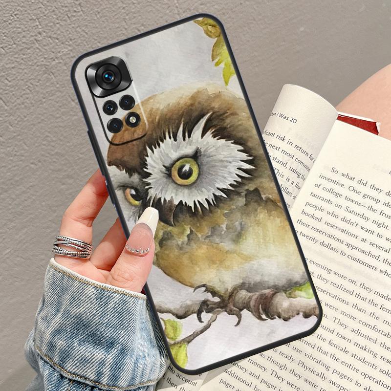 Cartoon Owl Phone Case For Xiaomi Redmi Note 14 13 12 11 9 10 15 Pro Plus 10C 12C 13C 14C 15C Cover