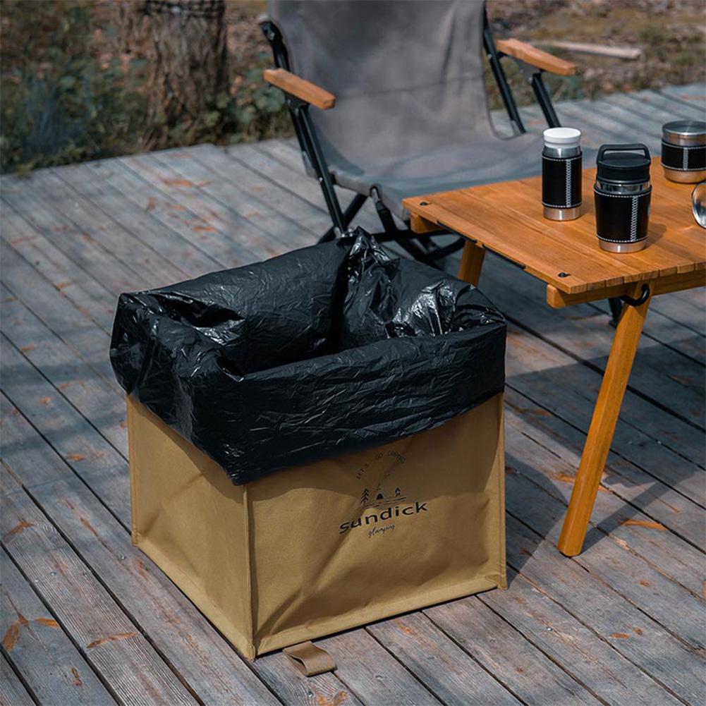 Outdoor Multifunction Storage Box Foldable with Handle Canvas Picnic Bag Yard Garden Deciduous Garbage Bag for BBQ Picnic Hiking