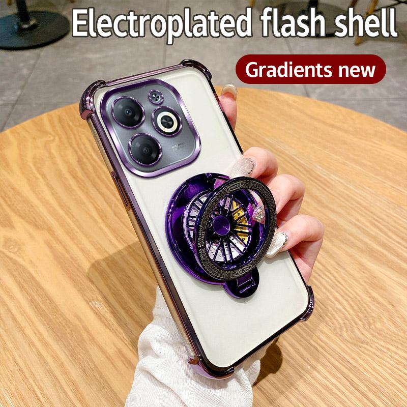 Spark 20 Drehbarer Gyro-Halter für Magsafe Magnetische Hülle für Funda Tecno Spark 20 Pro Spark20 20Pro 20C Transparente Ständerabdeckung