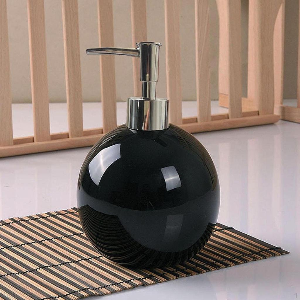 Handseifenspender mit Pumpe, Keramik-Flüssigkeitsbehälter, modern, tragbar, 550 ml, nachfüllbar, Emulsion