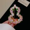 Fashion Pink Rhinestone Lucky Gourd Shaped Brooches For Women Clothing Accessory Crystal Openwork Gourd Brooch Pin Party Jewelry