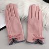 Winter women's gloves with touch screen for driving and cycling, thickened fleece for warmth and warmth, Korean version gentle