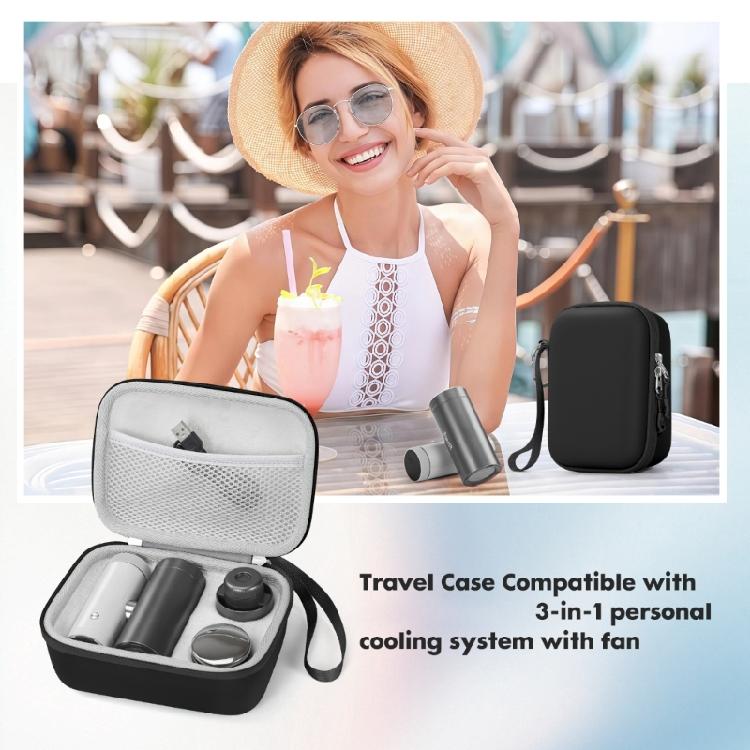 Camping and Concert Fan Carry Case for Shark ChillPill with Hard Shell Exterior Wrist Cord and Metal Clip for Compatible Daily Storage