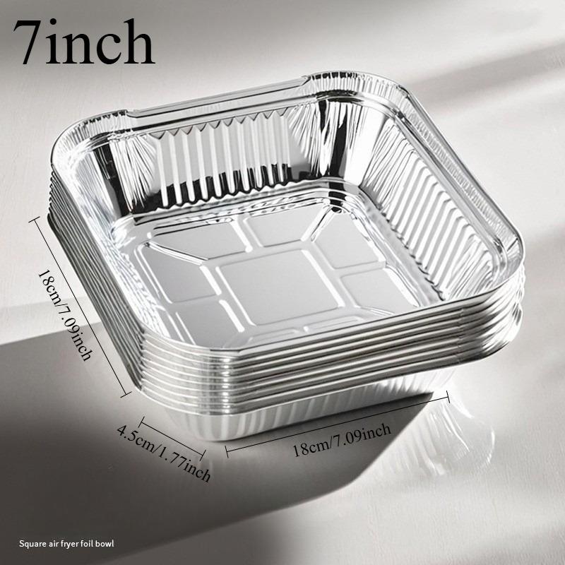 10PCS tinfoil tray air fryer special baking tray food grade thickened high temperature resistant aluminum foil tinfoil bowl