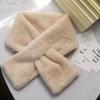 Soft Cross Scarf Solid Color Neck Warmer All‑match Plush Scarf  Autumn Winter