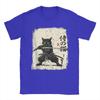 Vintage Anime Cat Japanese Art Funny Samurai Cat T Shirts Men's Cotton Vintage T-Shirt Round Neck Tees Short Sleeve Tops 5XL 6XL