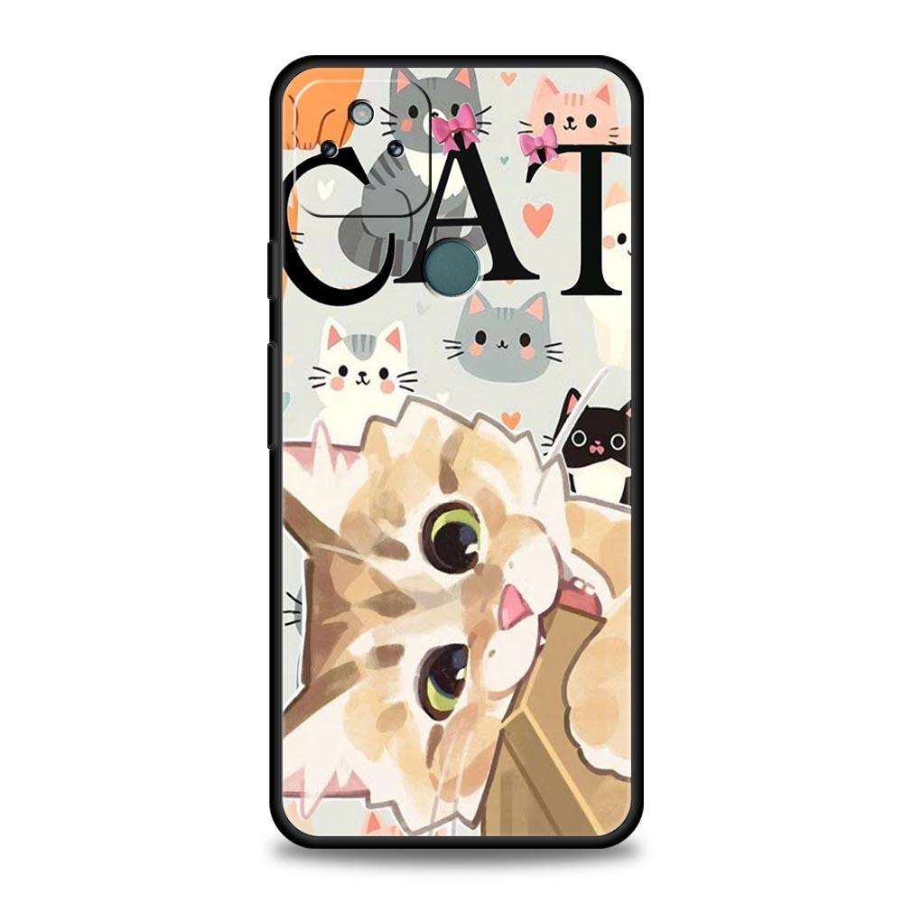 Abstract Creative Cat Line Pattern Phone Case Cover for Google Pixel 10 9 8 7 6 9A 8A 7A 6A Pro Shockproof Soft TPU 10 Pro XL