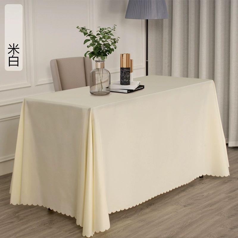 Conference Table Tablecloth Hotel Office Exhibition Advertising Ground Marketing Solid Color Red And White Rectangular Tablecloth Fabric