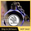 Car Sticker 2025 Hot LED Car Keyring Octagon Pendant Key Accessories for Skoda Rapid Felicia Kodia Kamiq Yeti Karoq Fabia 2 Supe