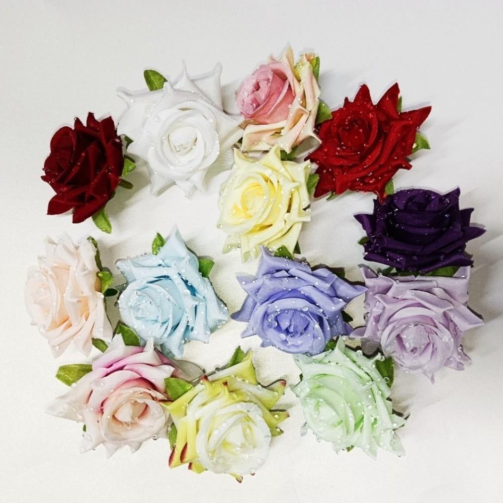 10pcs 3D Dew Drops Artificial Rose DIY Elegant Flower Arrangement  Home Decor