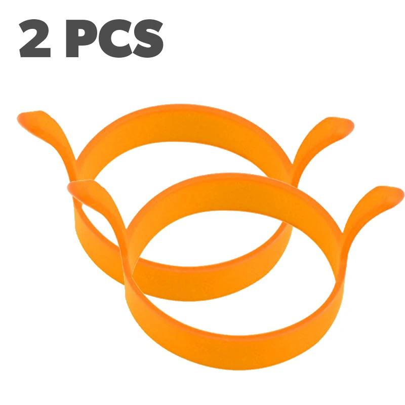 

2 шт. Силиконовые формы для жарки яиц, термостойкие формы для омлета, кольца для завтрака, яиц, блинов, сэндвичей, инструменты для жарки яиц, кухонные инструменты