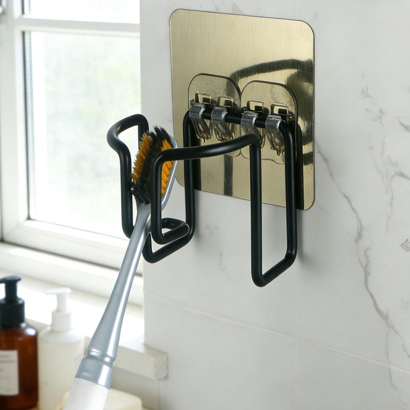 Punch-Free Wall-Mounted Draining Toothbrush Holder for Bathroom