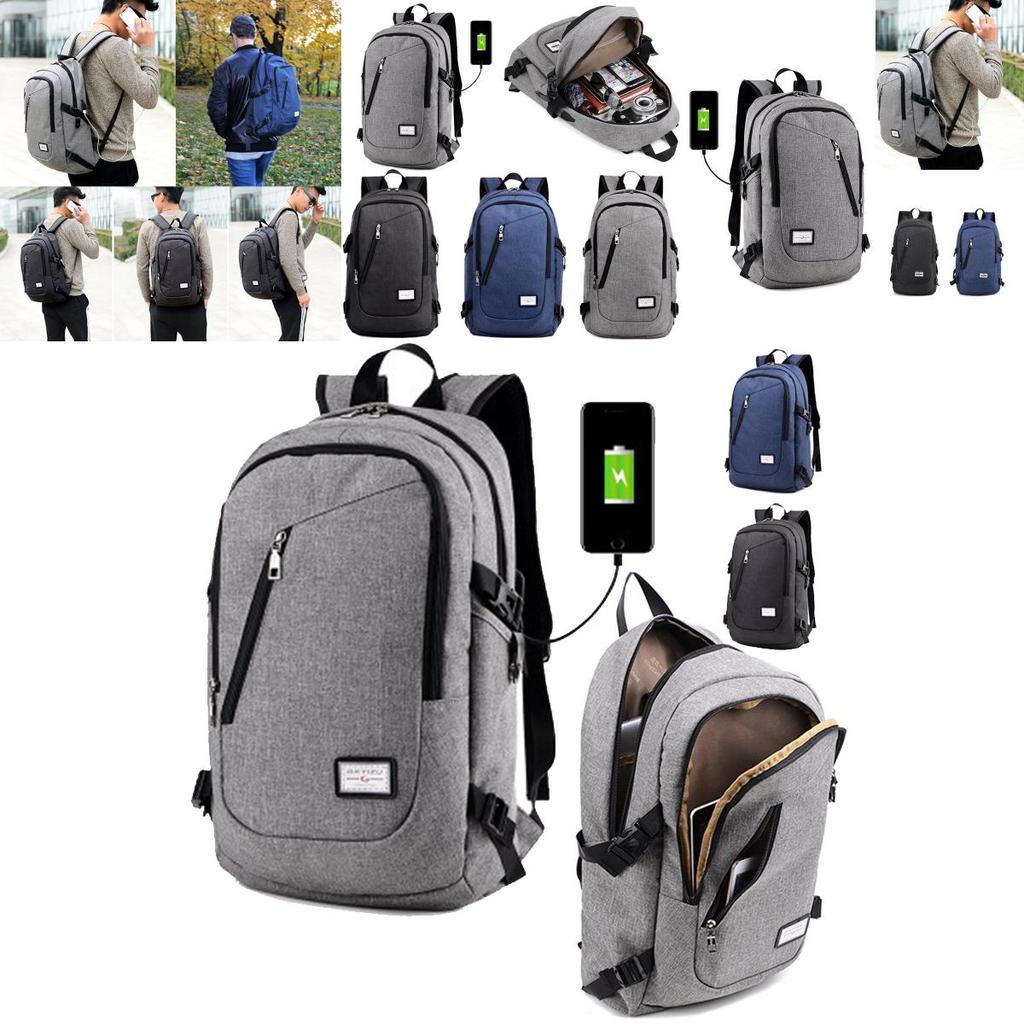 Versatile Unisex Usb Charging Backpack For Laptop Notebook Outdoor Travel And School