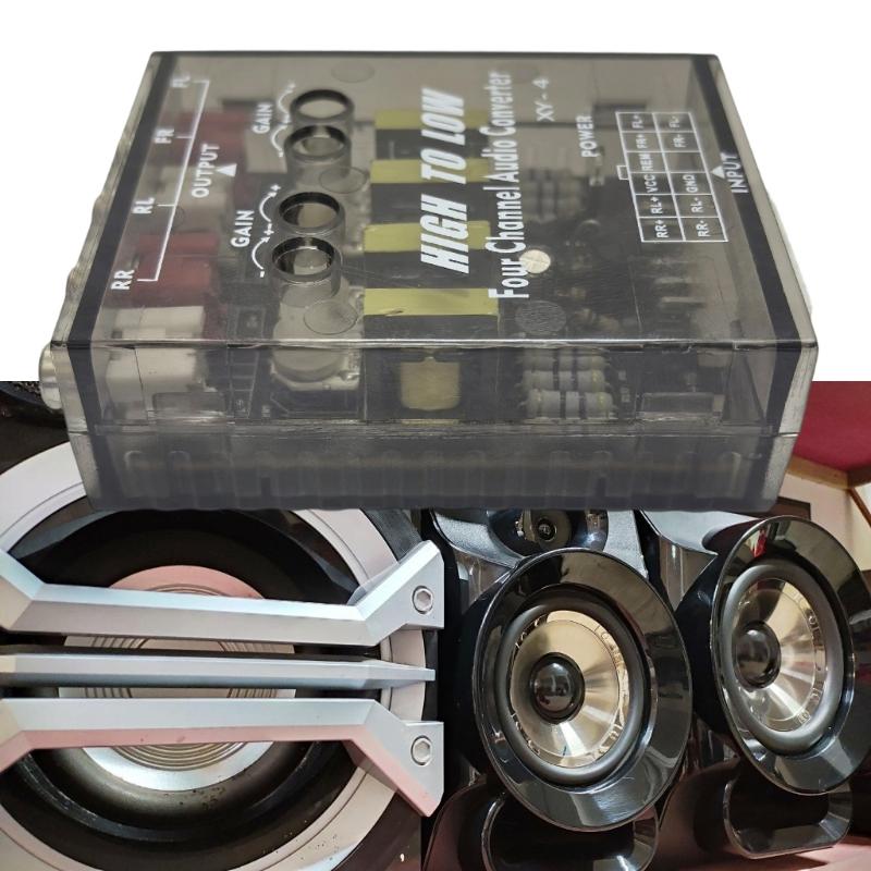 Powerful 4 Channel Sound Splitter ABS Car Sound Processor for Car Subwoofer Enhancing Music Experience On The Road