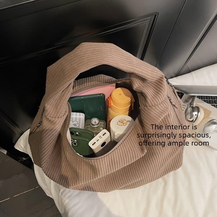 Vintage Corduroy Tote Bag Women's Shoulder Messenger Bag