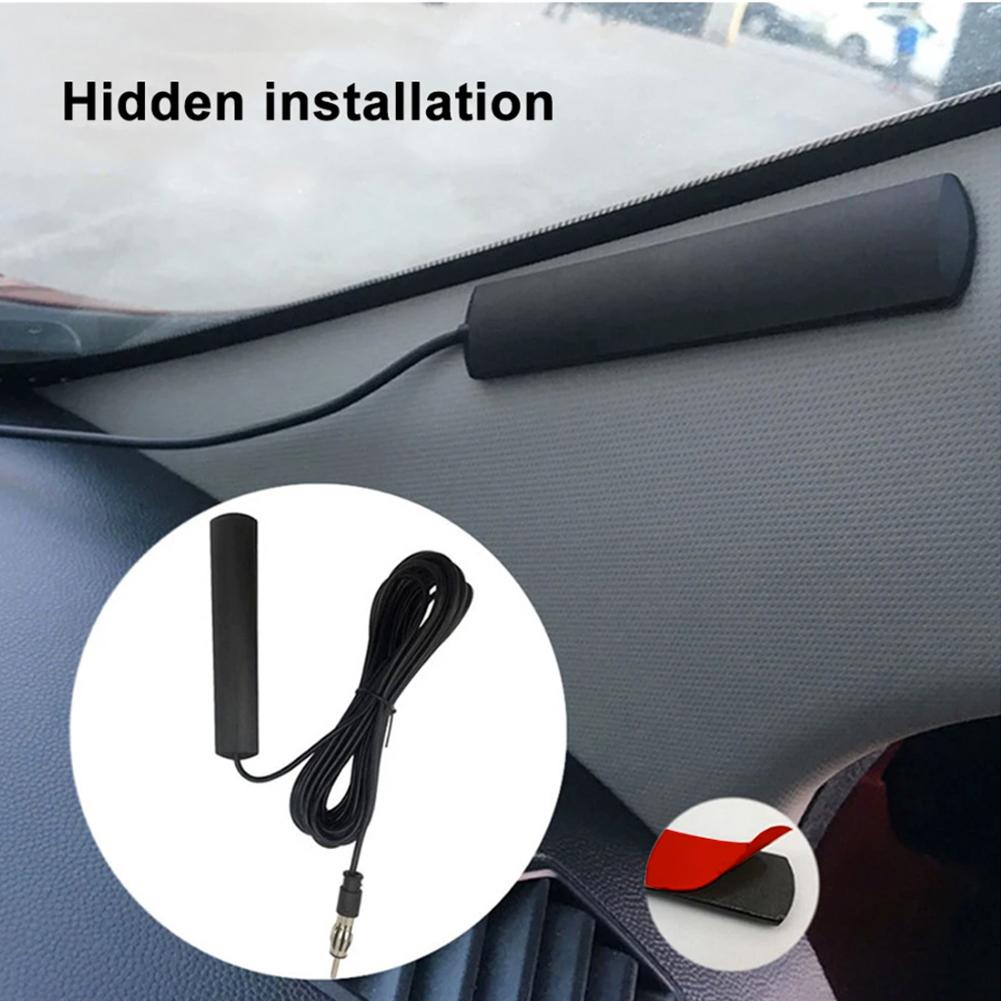 DC5-12V Car Interior Hidden Amplified Antenna Car Electronic Radio Antenna 85-860Mhz Car Radio Patch Aerial for Car Truck