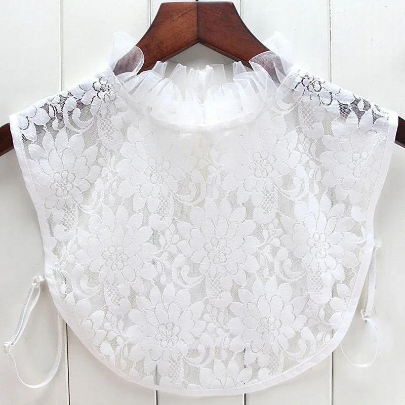 Fake Collar New Women Spring Autumn Versatile Sweaters Fashion Trend Lace Chiffon Popular Western Decorative