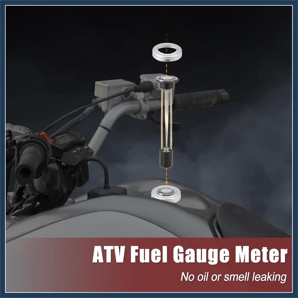 ATV Fuel Gas Tank Level Gauge Meter with Cap for Kawasaki Bayou 220 250 300 KLF for Kawasaki Prairie 300 400 KVF Replace 52005-1121 Gas Tank Gauge