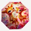 1PC Giraffe Flowers Umbrella-8-Rib Reinforced, Automatic Open, Lightweight & Durable, Fashion Accessory for Outdoor-L0402