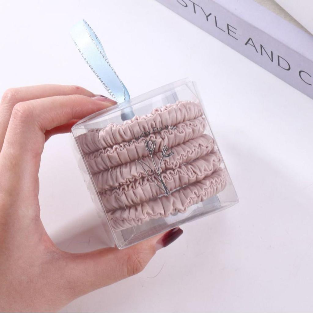 Premium Minimalist Satin Pleated Hair Scrunchie - Elastic, Versatile Hair Tie for Ponytails