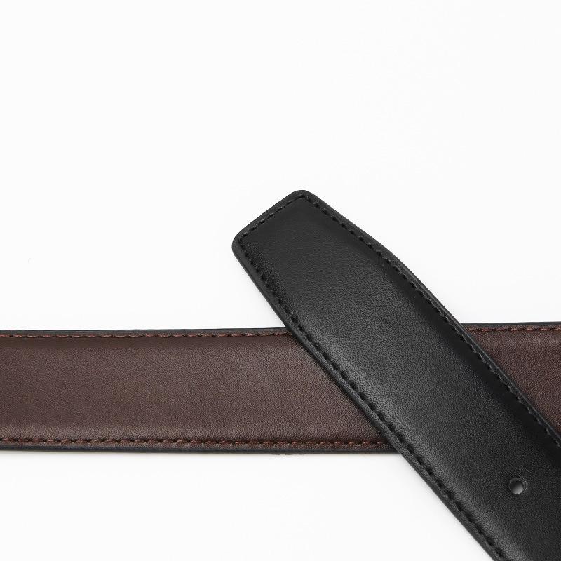 Pin Buckle Men'S Belt, Real Cowhide Business And Leisure Two-Layer Cowhide Belt, Men'S Belt