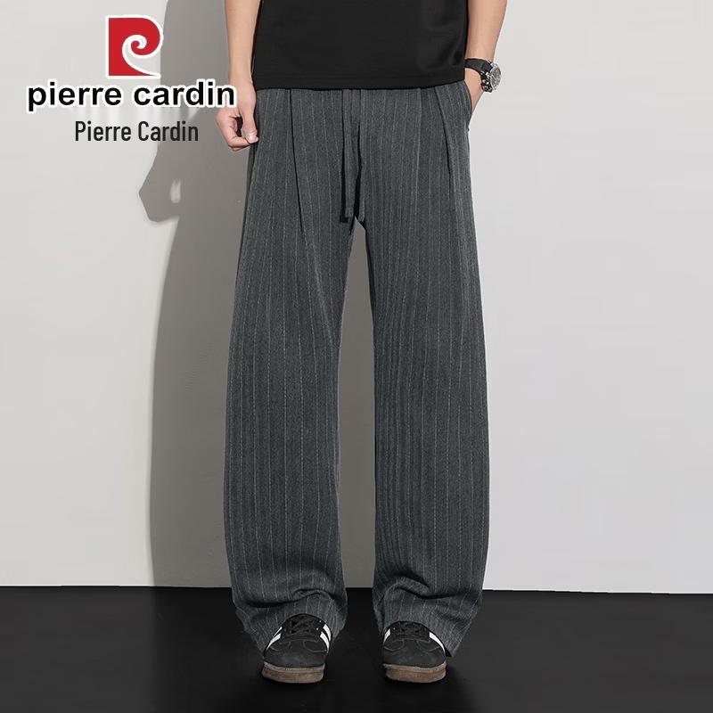 Pierre Cardin Men s Striped Ice Silk Wide-Leg Casual Pants 4XL
