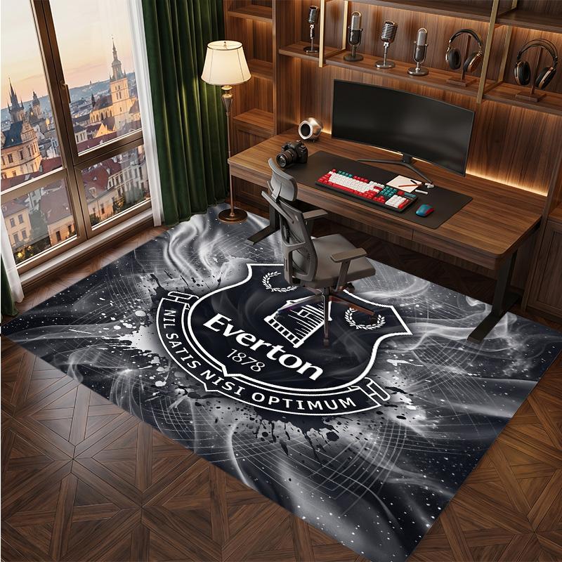 Tappeto in Velluto di Cristallo con Stampa Calcio Everton, Comodo Assorbente d'Acqua Antiscivolo Tappeto per Pavimenti Interni