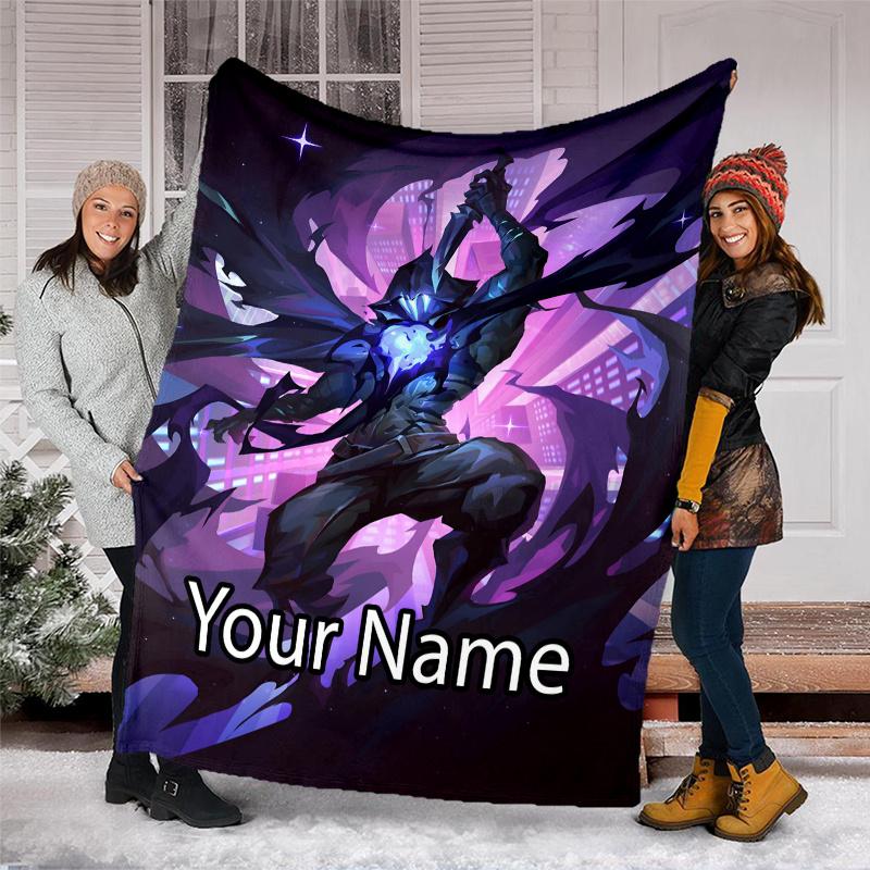 Custom Name Valorant Theme Printed Blanket - Perfect for Couch, Bed, Travel & Outdoor Use | Machine Washable, Cozy & Durable.