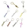Fashionable Metal Letter/Fish/Crosses Pendant Key Rings Charm for Trendsetters