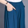 Women's Spring and Summer Thin Section Plus Size Loose Solid Colour Elastic Waist Leisure Trousers Skirt Trousers