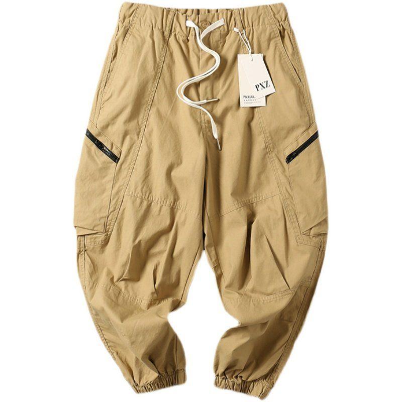 Export Men's Tail Goods Spring and Autumn Fashion Brand Cotton Overalls Loose Casual Trousers Trendy Easiest for Match Elastic Ankle Banded Pants