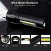 Powerful Mini LED Flashlight COB XPE Zoom Torch Built-in Battery USB Rechargeable with Pen Clip for Outdoor Camping Hiking Emergency Daily Use Light