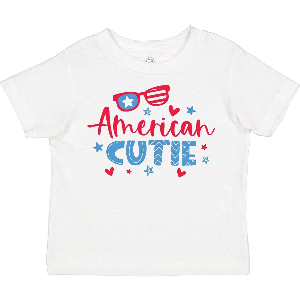 

Inktastic 4th Of July American Cutie Red And Blue Stars And Toddler kids boys T-Shirt Cute 150