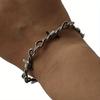 Bracciale Hip-Hop Gotico da Uomo Unico, Elegante, Colore Acciaio Nero Spina