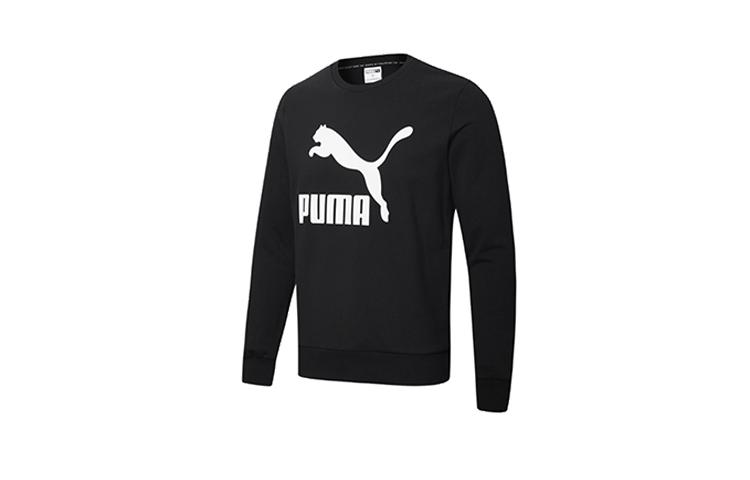 PUMA CLASSICS Толстовки Мужские Черный Круглый вырез Умеренный Обычный 599296-01 S
