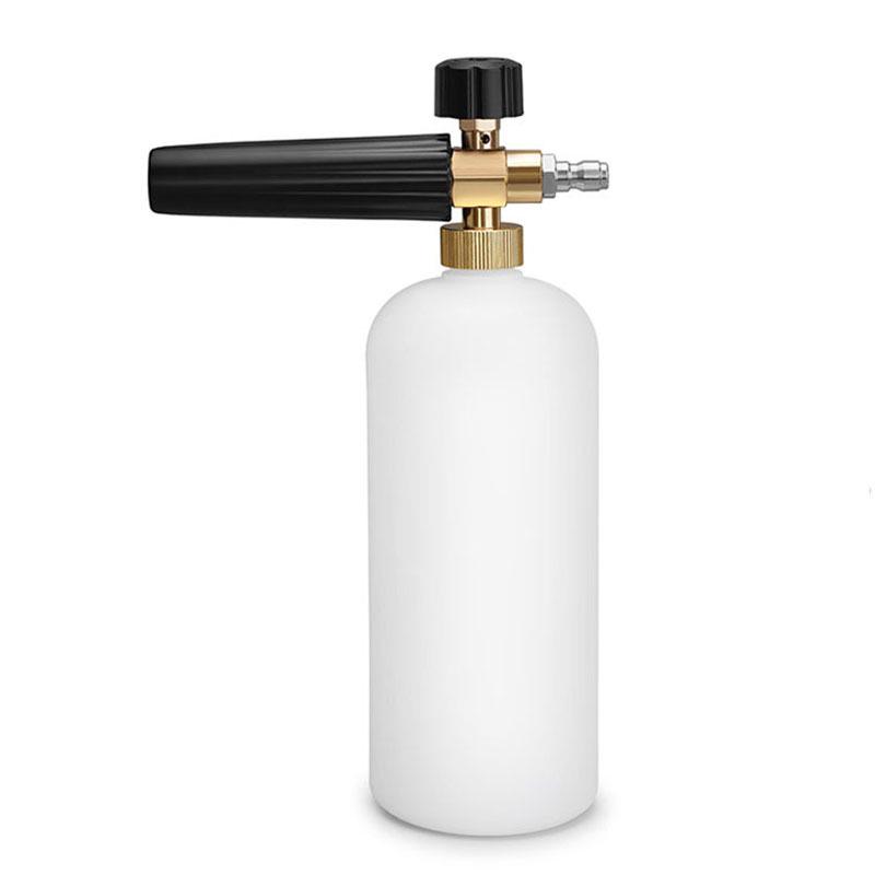 Dual-Function High-Pressure Water Gun with Aluminum Valve and Stainless Steel Nozzle, Foam Pot Attachment, and Five-Color Nozzle Heads