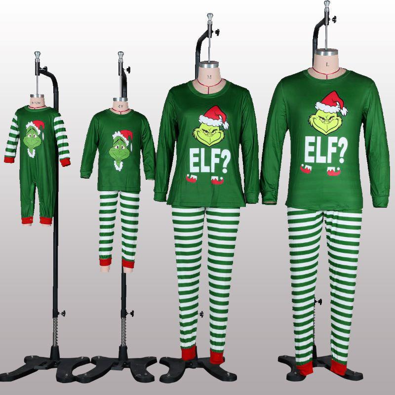 2024 Autumn/Winter Parent-Child Pajama Sets with Christmas Hat