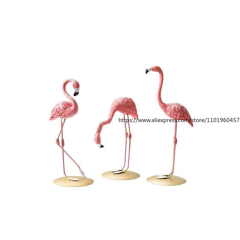 Creative Instagram-popular Flamingo Resin Ornaments, Cute Animals for Bedroom and Living Room Decoration, Valentine's Day Gift
