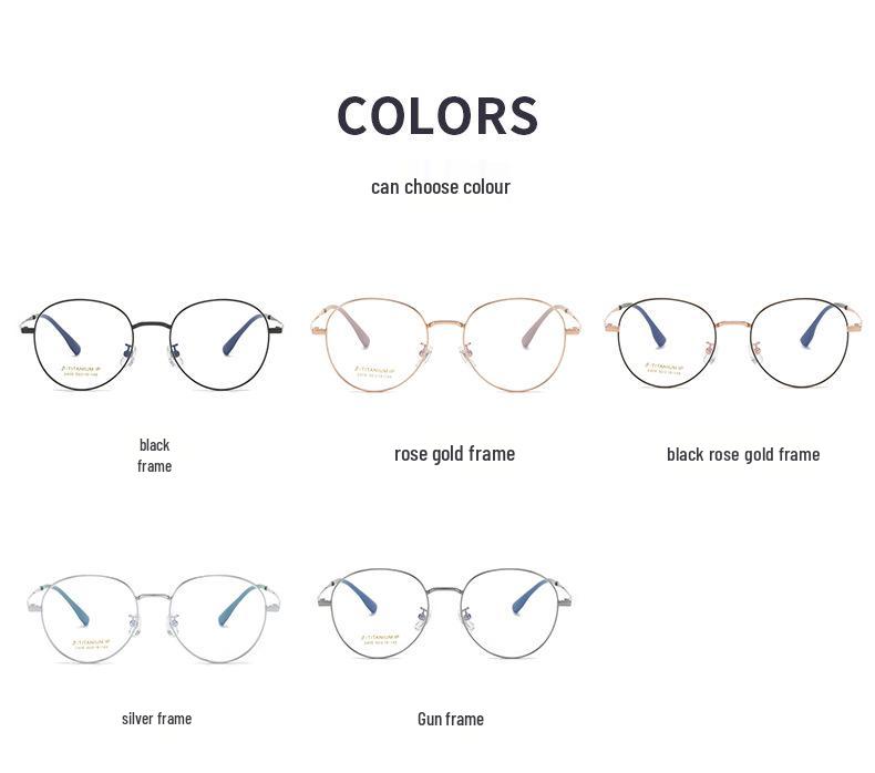 2023 Ultra-Light Round Titanium Glasses Frame with Laser Pattern – Stylish and Versatile for Men and Women
