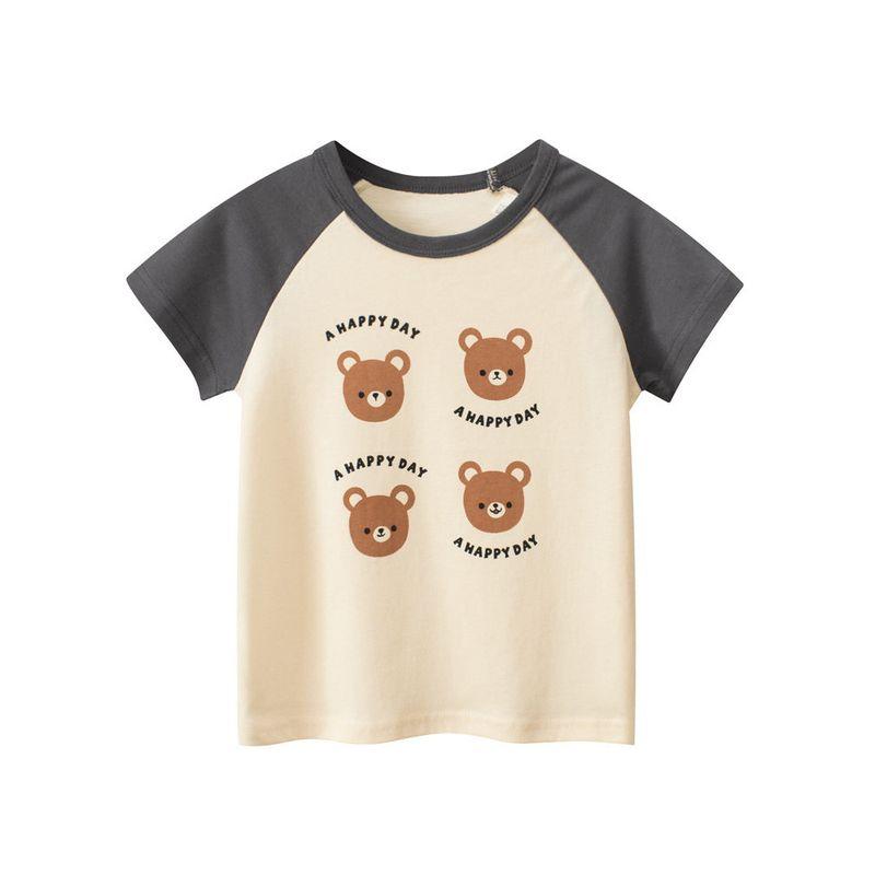 Brand Foreign Trade Children's Clothing Korean Style 2026 Summer New Cartoon Short-Sleeve T-Shirt Baby Clothes Pure Cotton Print