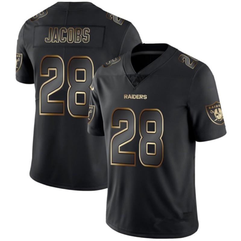Pánský dres NFL týmu Bavlněná směs Fanouškovské oblečení Raiders 28 Saints 13 Cowboys 54 Eagles 86 Panthers 22 49ers 85 Černá zlatá edice
